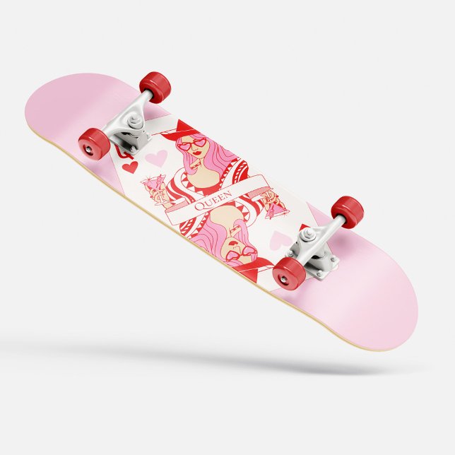  queen of hearts skateboard pink (queen of hearts skateboard pink)