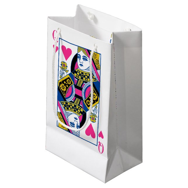 Queen of Hearts Small Gift Bag (Front Angled)