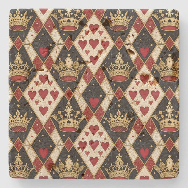 Queen of Hearts Stone Coaster (Front)