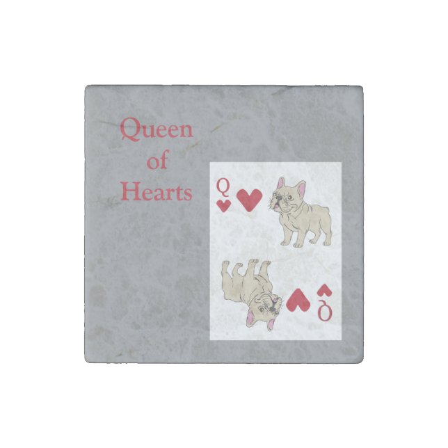 Queen of Hearts Stone Magnet (Front)