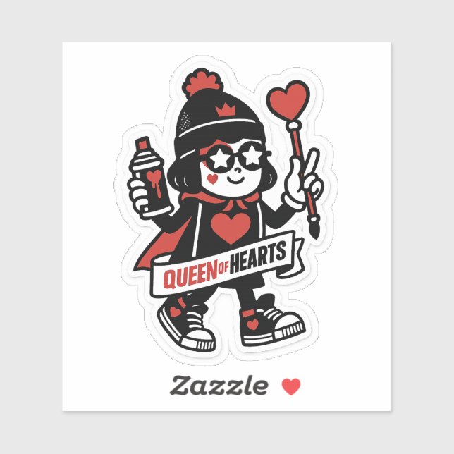 Queen of Hearts Street Mascot — Grind Crew Edition Sticker (Sheet)