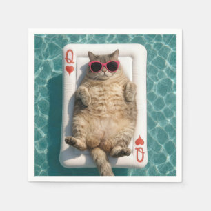 Queen of Hearts Tabby Cat Napkins