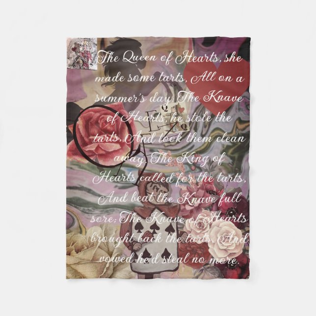 queen of hearts tarts poem fleece blanket (Front)
