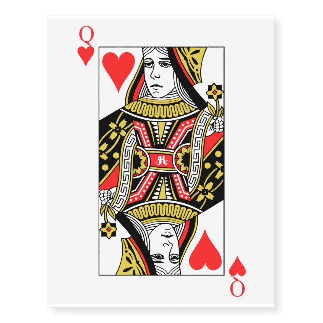 Queen of Hearts Temporary Tattoos (Front)