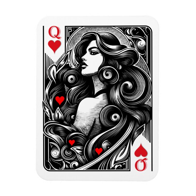 Queen of hearts, the honor is yours magnet (Vertical)