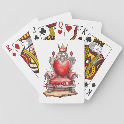 Queen of Hearts Throne Playing Cards