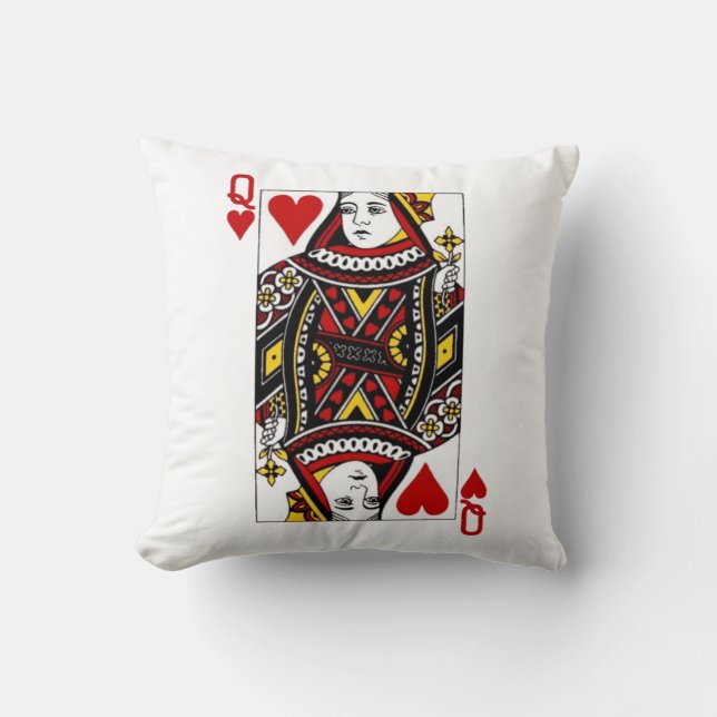Queen of Hearts Throw Pillow (Front)