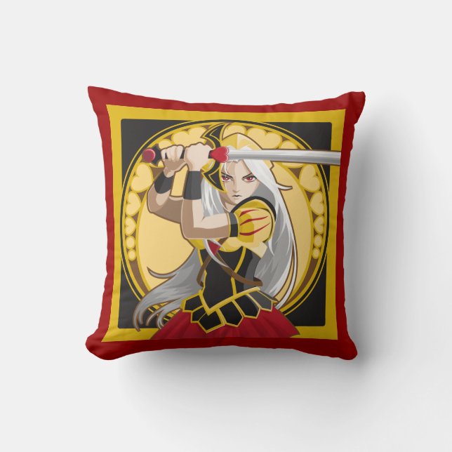 Queen of Hearts Throw Pillow (Front)