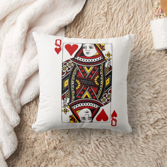 Queen of Hearts Throw Pillow (Blanket)