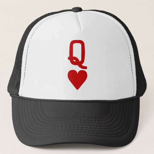 Queen of hearts trucker hat