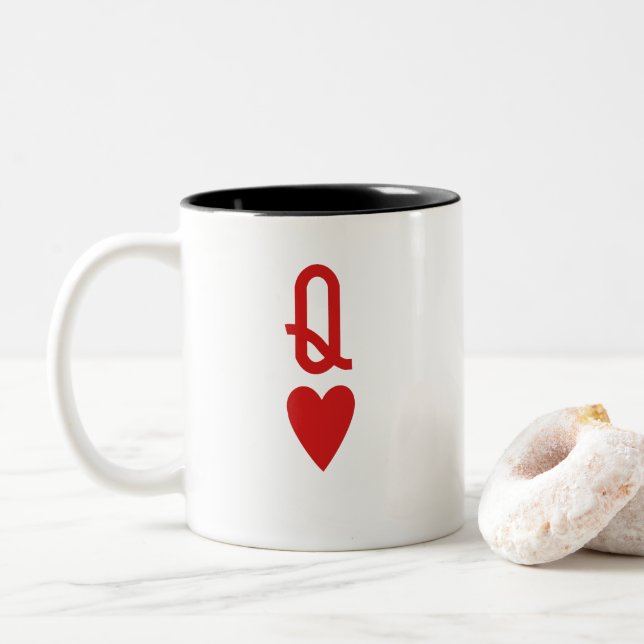 Queen of Hearts Two-Tone Coffee Mug (With Donut)
