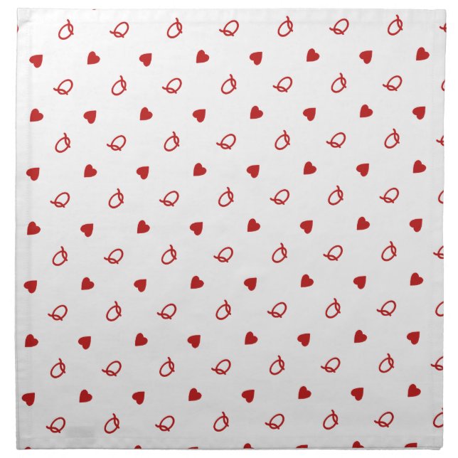 Queen of Hearts Valentine’s Day Modern Card Cloth Napkin (Front)