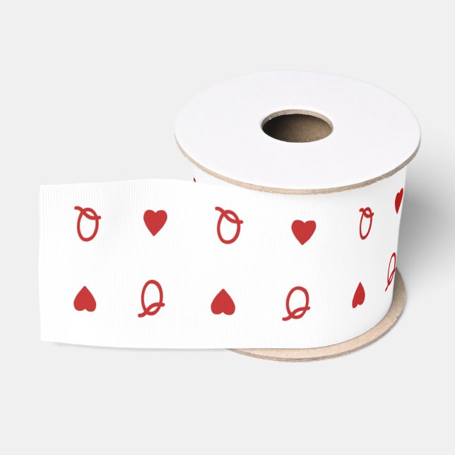 Queen of Hearts Valentine’s Day Modern Card Grosgrain Ribbon (Spool)