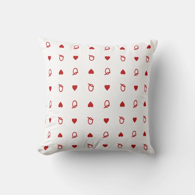 Queen of Hearts Valentine’s Day Modern Card Throw Pillow (Front)