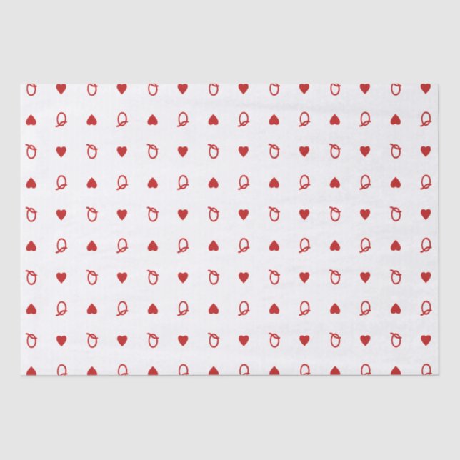 Queen of Hearts Valentine’s Day Modern Card Tissue Paper (Front)