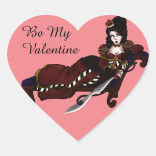 Queen of Hearts Valentine Stickers