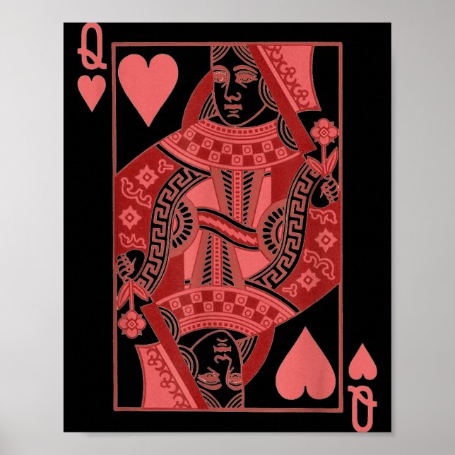 Queen Of Hearts Valentines Day Cool V-day Couple M Poster (Front)