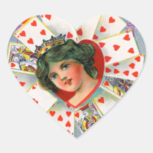 QUEEN OF HEARTS ,Valentine's Day Heart Sticker