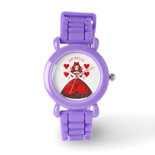  Queen of Hearts Valentines Day Personalized   Watch