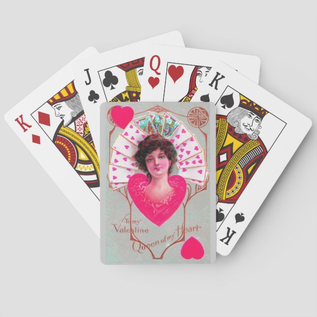 QUEEN OF HEARTS ,Valentine's Day Poker Cards (Back)