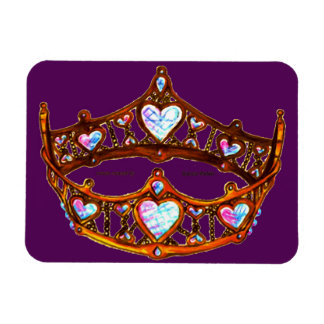 Queen of Hearts Warm Gold Crown Tiara royal purple Magnet