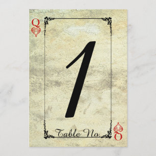 Queen of Hearts Wedding Table Number