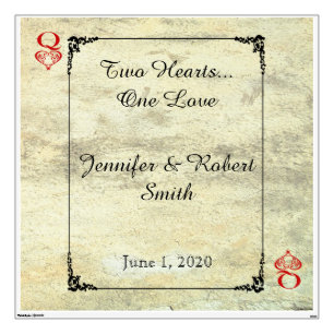 Queen of Hearts Wedding Wall Cling Sticker