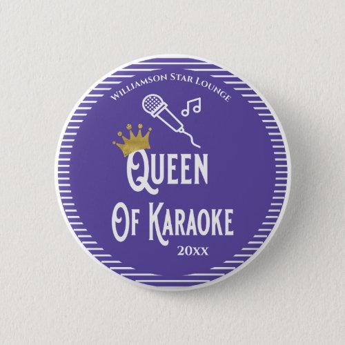 Queen of Karaoke Singing Contest Purple Button