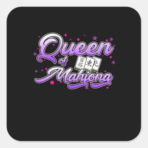 Queen Of Mahjong Game Mahjong Player Games Graphic Square Sticker