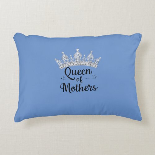 Queen of Mothers Text Throw Pillow Tribute