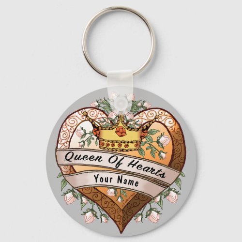 Queen of My Heart  custom name  Keychain