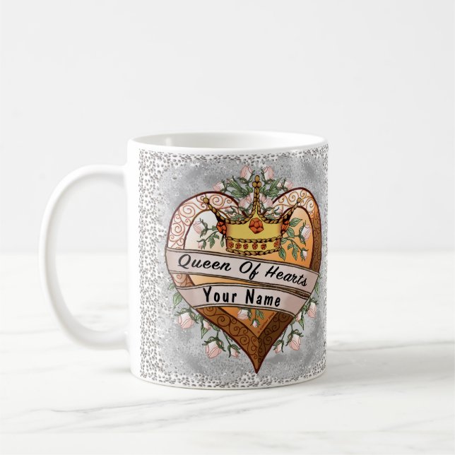 Queen of My Heart custom name mug (Left)