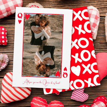 Queen Of My Heart Photo Valentine Day Holiday Card by girly_trend at Zazzle