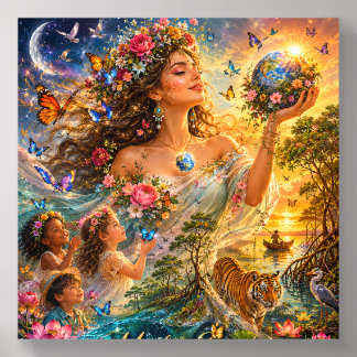 Queen of Nature as Mother Earth Acrylic Photo Tile