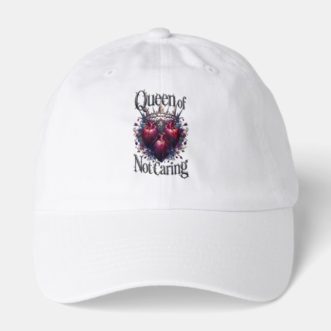 Queen of Not Caring T-Shirt | Thorned Crown Hat (Front)