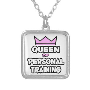 Queen of Personal Training Silver Plated Necklace