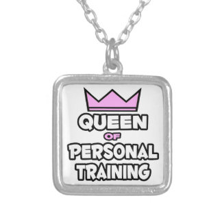 Queen of Personal Training Silver Plated Necklace