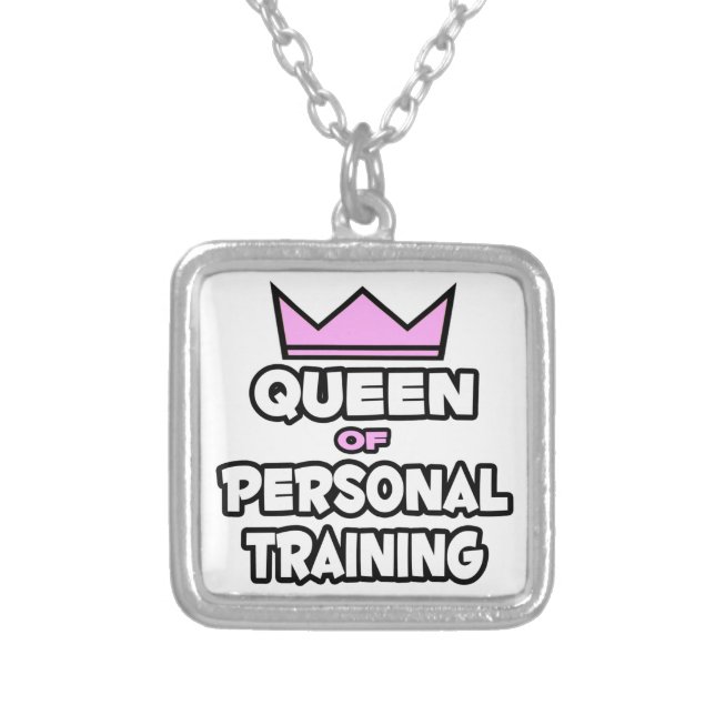 Queen of Personal Training Silver Plated Necklace (Front)