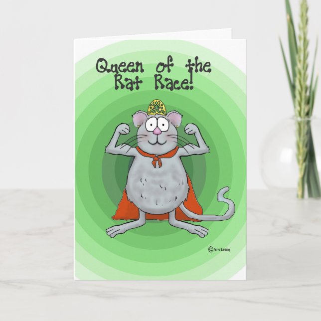 Queen of Rat Race Boss's Day Funny Humor Card (Front)