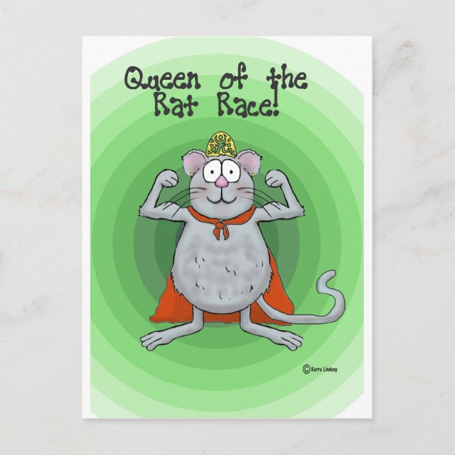 Queen of Rat Race Boss's Day Funny Humor Postcard (Front)