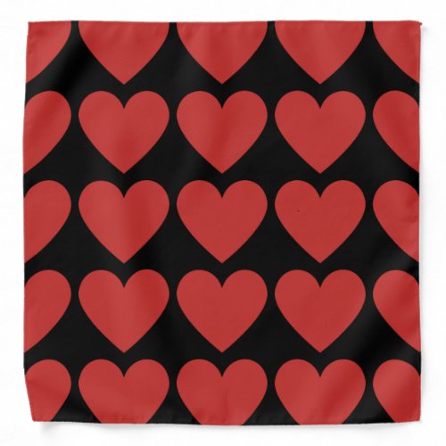 Queen of red hearts on black beautiful bandana