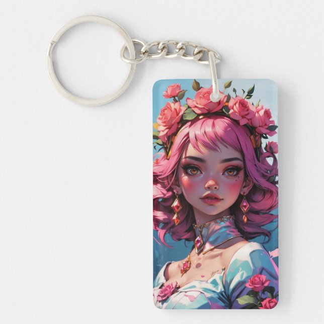 Queen of roses keychain (Front)