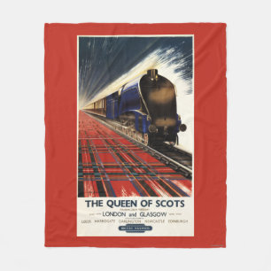 Queen of Scots Pullman Train Fleece Blanket