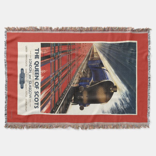 Queen of Scots Pullman Train Throw Blanket (Front)