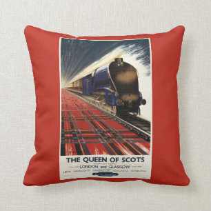 Queen of Scots Pullman Train Throw Pillow