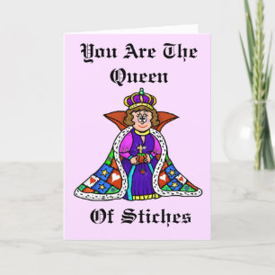 Queen of Sewing Customize Greeting Card