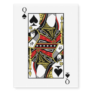 Queen of Spades - Add Your Image Temporary Tattoos