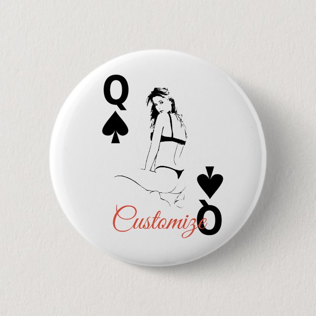 Queen of Spades bikini girl Thunder_Cove Button (Front)