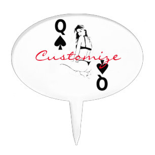 Queen of Spades Bikini Girl Thunder_Cove Cake Topper