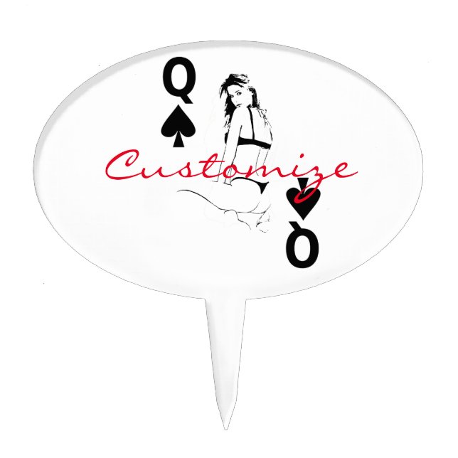 Queen of Spades Bikini Girl Thunder_Cove Cake Topper (Front)